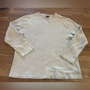 Men’s Nevada Cream Ribbed Long Sleeve Top size large